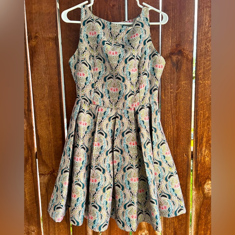 BB Dakota Brocade Pleated Dress